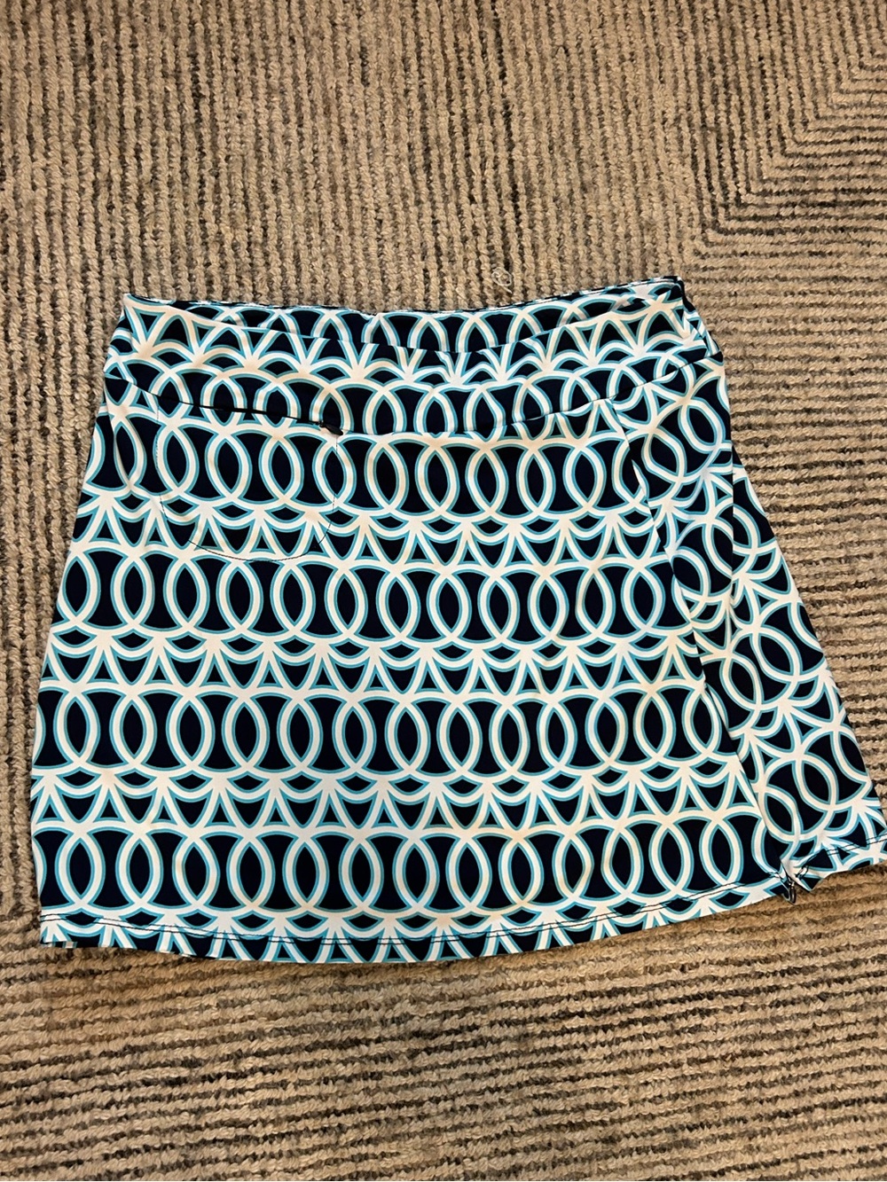Lulu B Women’s Navy Geometric Print Skirt Skort Size Medium